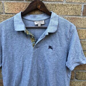 Burberry London Novacheck Collar Polo Button Up Shirt XL